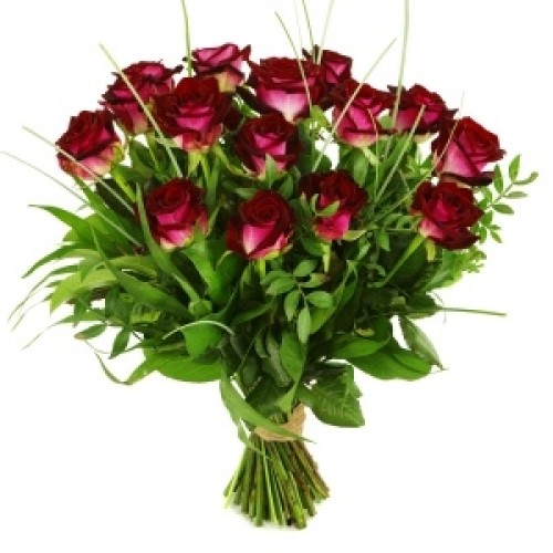 Red Roses! incl. leaf material (10 red roses and various leaf material.)